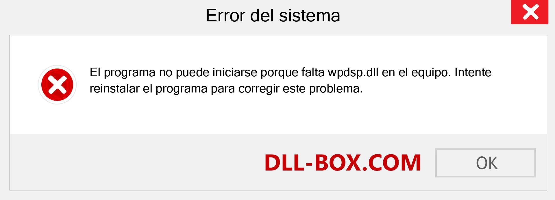 ¿Falta el archivo wpdsp.dll ?. Descargar para Windows 7, 8, 10 - Corregir wpdsp dll Missing Error en Windows, fotos, imágenes